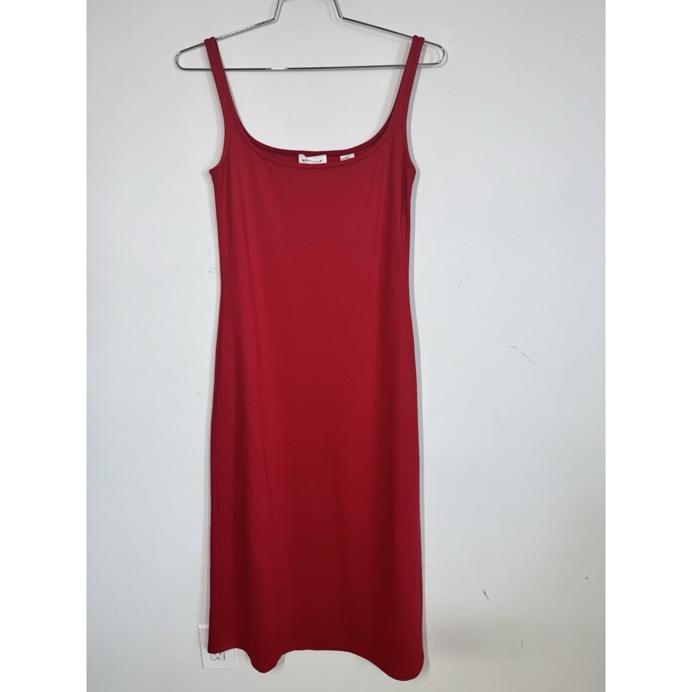 Marcella Crawford Red Square Neck Tank A Line European Ponte Tank Dress Size M - Picture 3 of 13